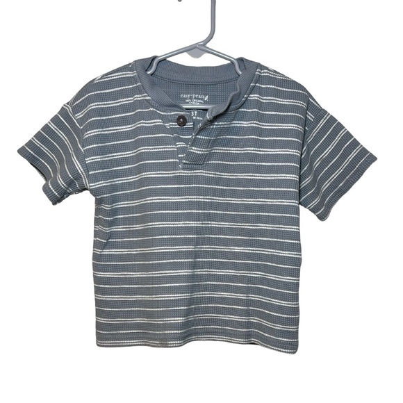 Easy-Peasy Toddler Boy Short Sleeve Waffle Henley T-Shirt in Tradewinds Size 3T - Picture 1 of 7